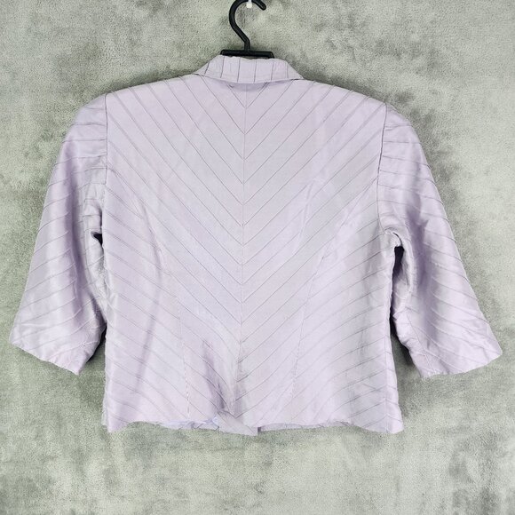 Womens Spenser Jeremy Purple 100% Silk Blazer 3/4 Sleeve Button Front Size 14 - Picture 4 of 7